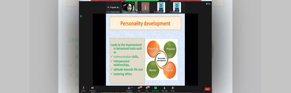 Yoga, Grooming & Personality Development  Sessions organized during Student Induction Programme 