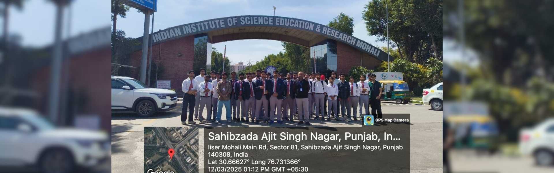 Electronics and Communication Engineering Department organized an Industrial visit to IISER Mohali 