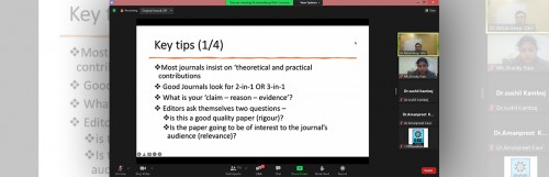 Expert Lecture on “Publishing in high impact International journals”